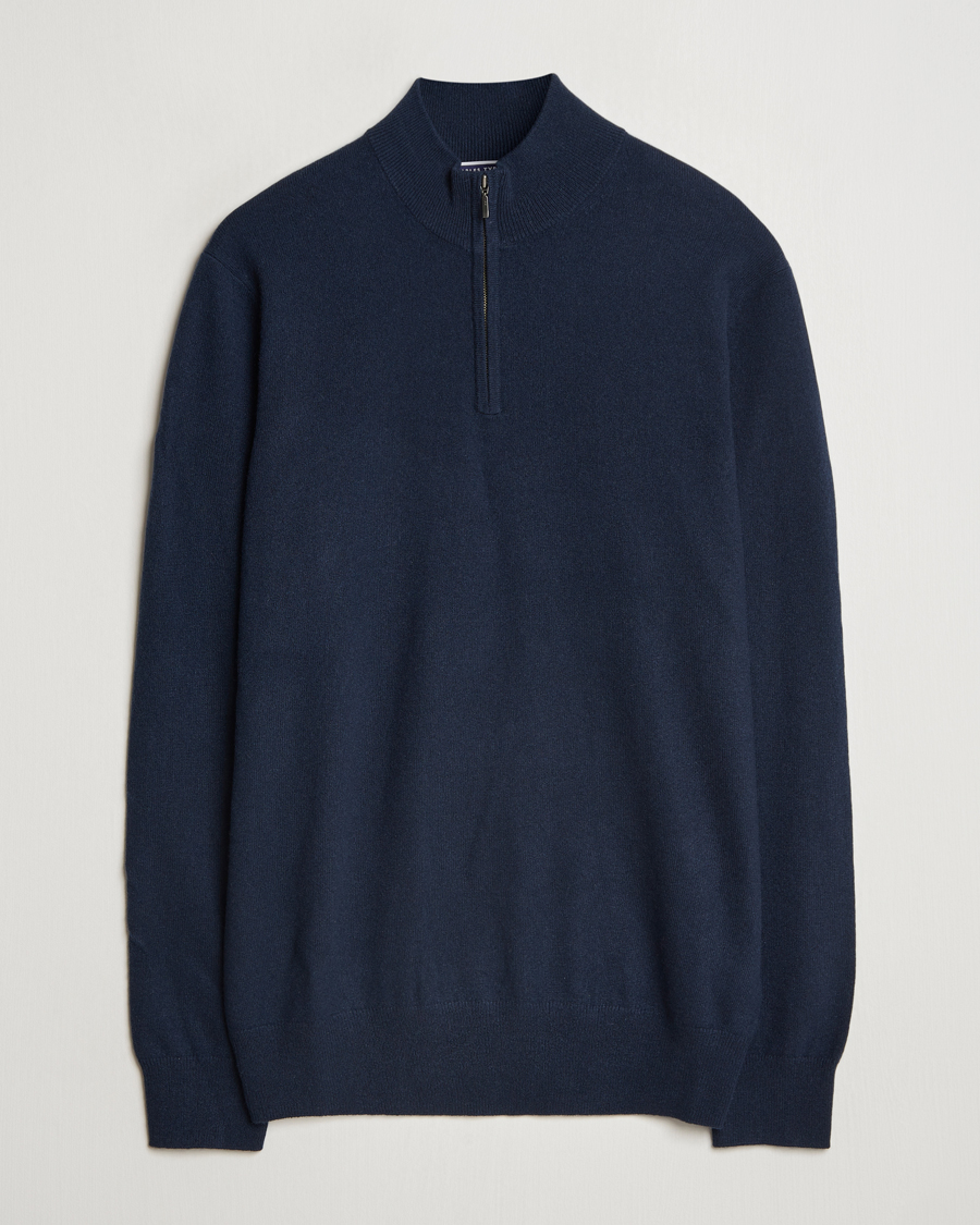 Herre | Gensere | Charles Tyrwhitt | Pure Cashmere Zip Neck Jumper Navy