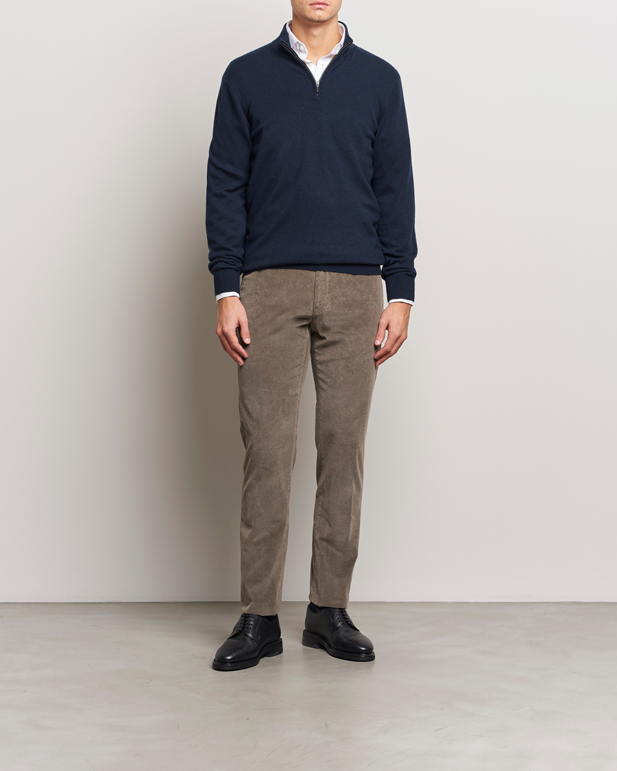 Herre | Gensere | Charles Tyrwhitt | Pure Cashmere Zip Neck Jumper Navy