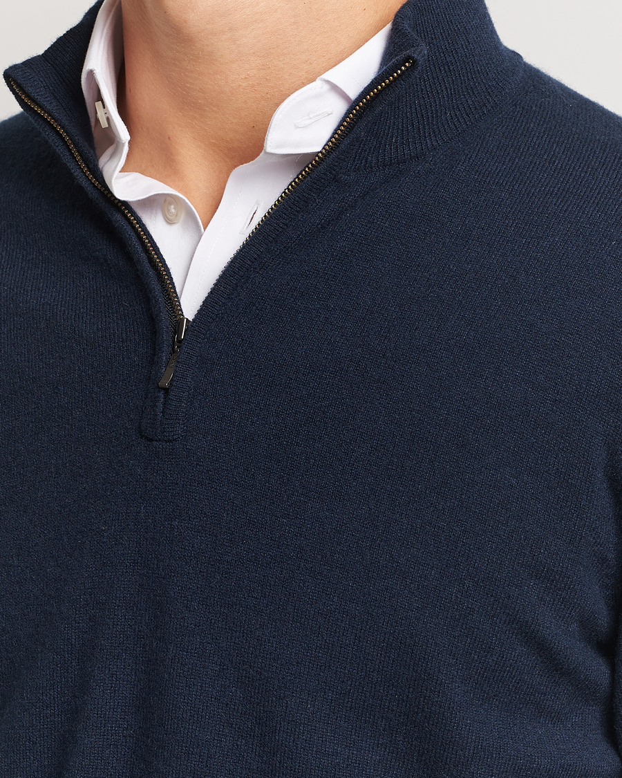 Herre | Gensere | Charles Tyrwhitt | Pure Cashmere Zip Neck Jumper Navy