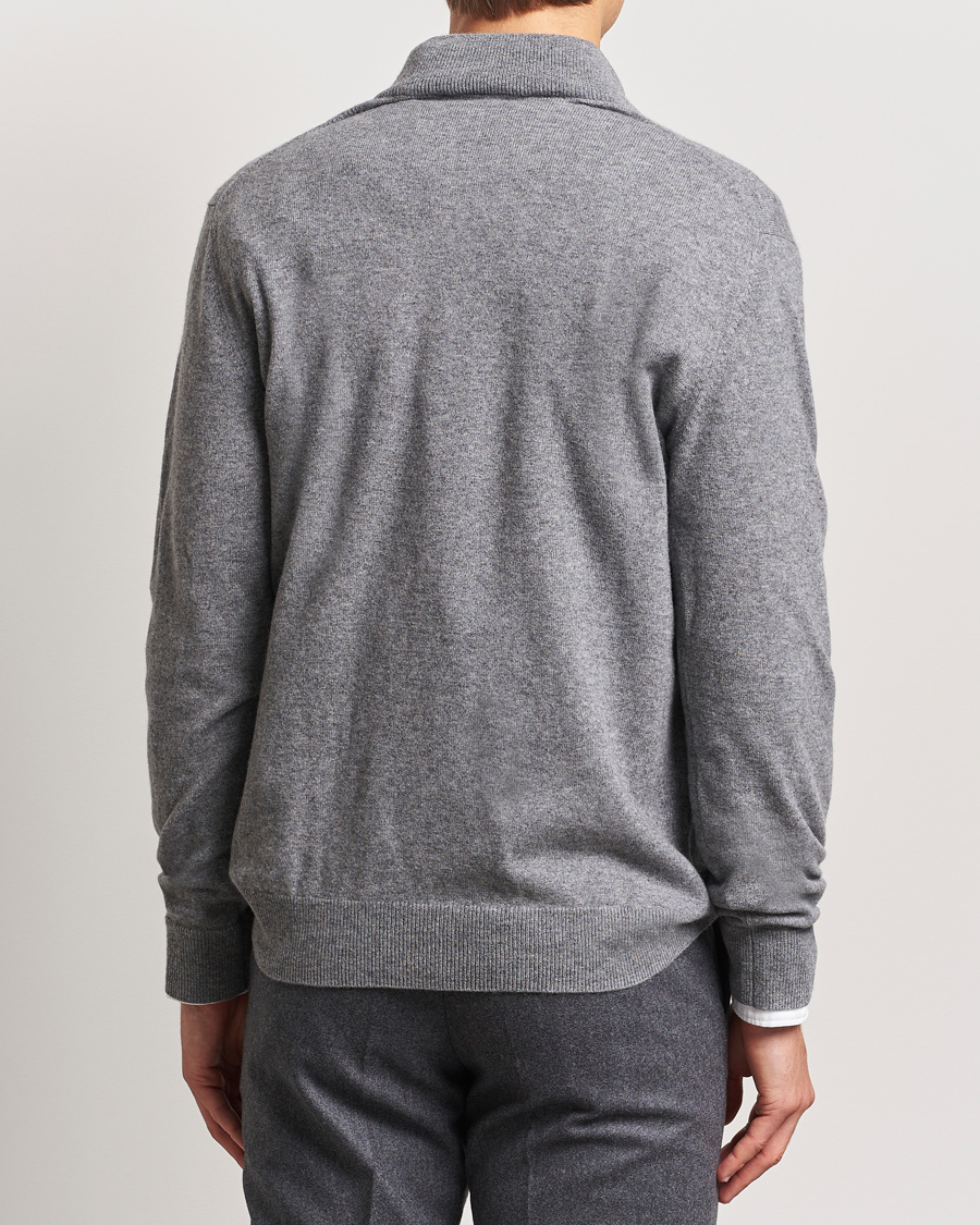 Herre | Gensere | Charles Tyrwhitt | Pure Cashmere Zip Neck Jumper Grey