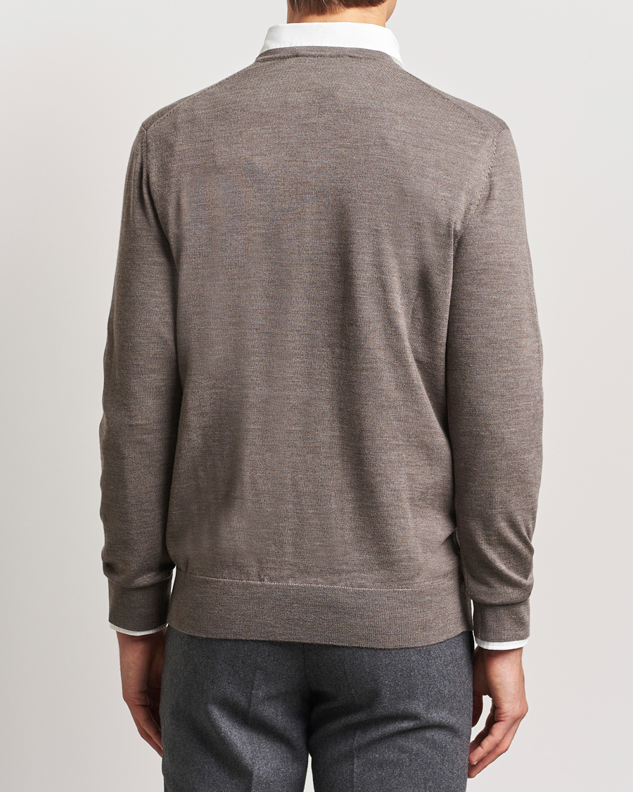 Herre | Gensere | Charles Tyrwhitt | Pure Merino V-Neck Jumper Mocha