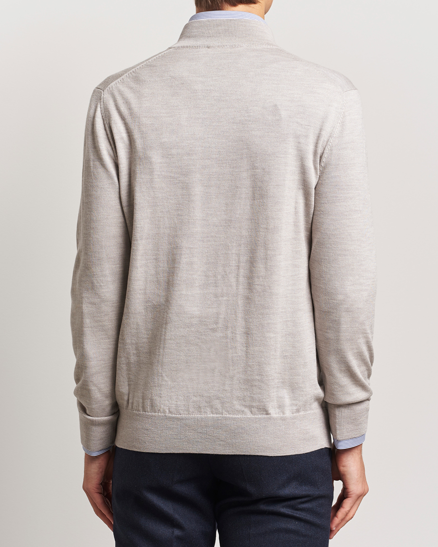 Herre | Gensere | Charles Tyrwhitt | Pure Merino Zip Neck Jumper Limestone