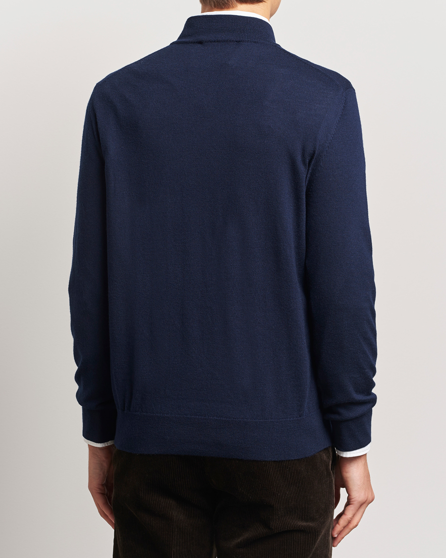 Herre | Gensere | Charles Tyrwhitt | Pure Merino Zip Neck Jumper Navy