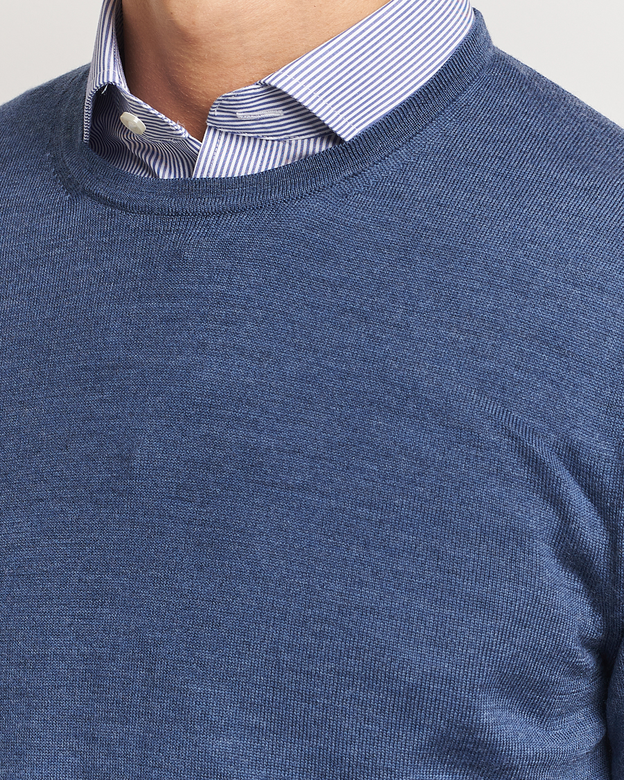 Herre | Gensere | Charles Tyrwhitt | Pure Merino Crew Neck Jumper Indigo Blue