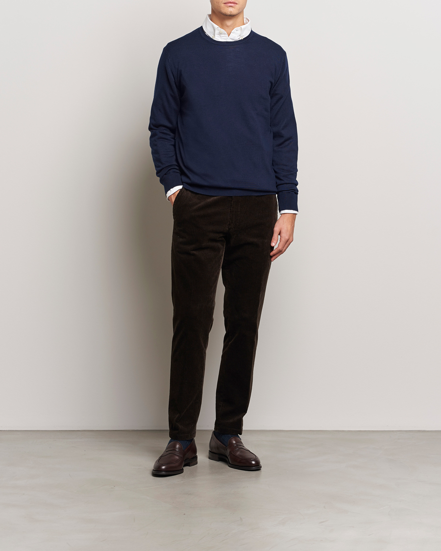 Herre | Gensere | Charles Tyrwhitt | Pure Merino Crew Neck Jumper Navy