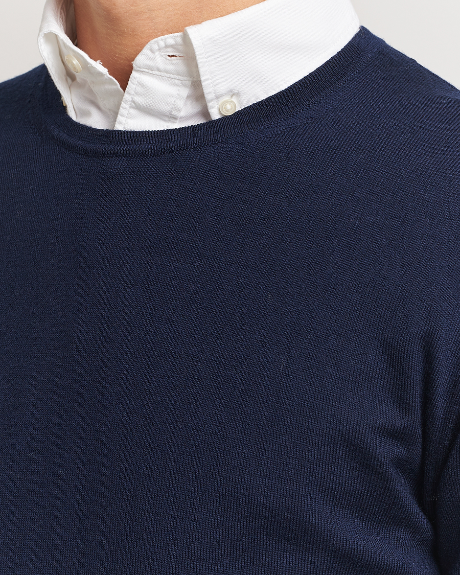 Herre | Gensere | Charles Tyrwhitt | Pure Merino Crew Neck Jumper Navy