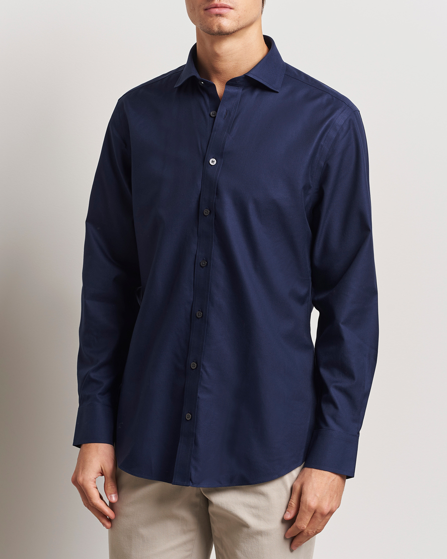 Herre | Skjorter | Charles Tyrwhitt | Slim Fit Non Iron Cotton Twill Shirt Navy