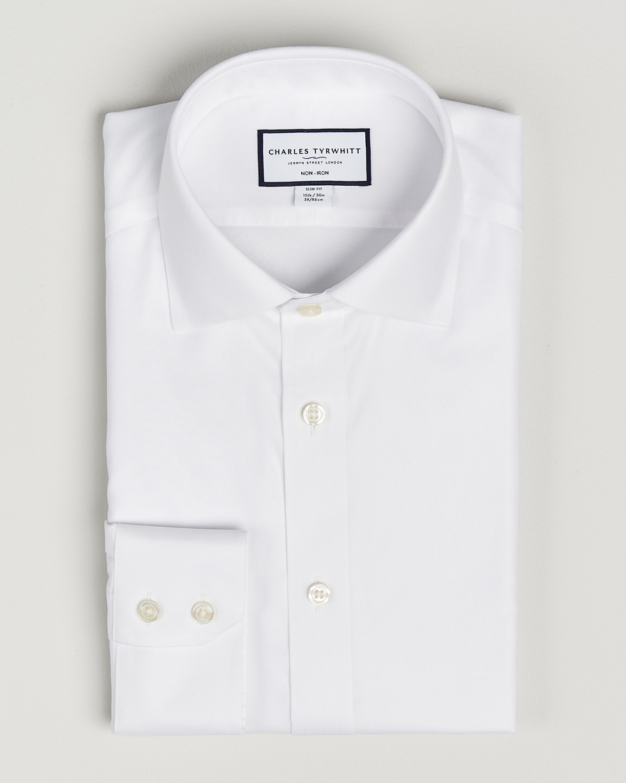 Herre | Skjorter | Charles Tyrwhitt | Slim Fit Non Iron Cotton Twill Shirt White