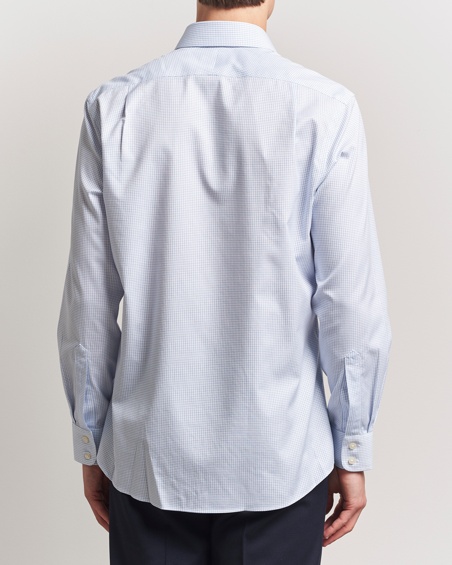 Herre | Skjorter | Charles Tyrwhitt | Slim Fit Non Iron Mini Grid Check Shirt Sky Blue