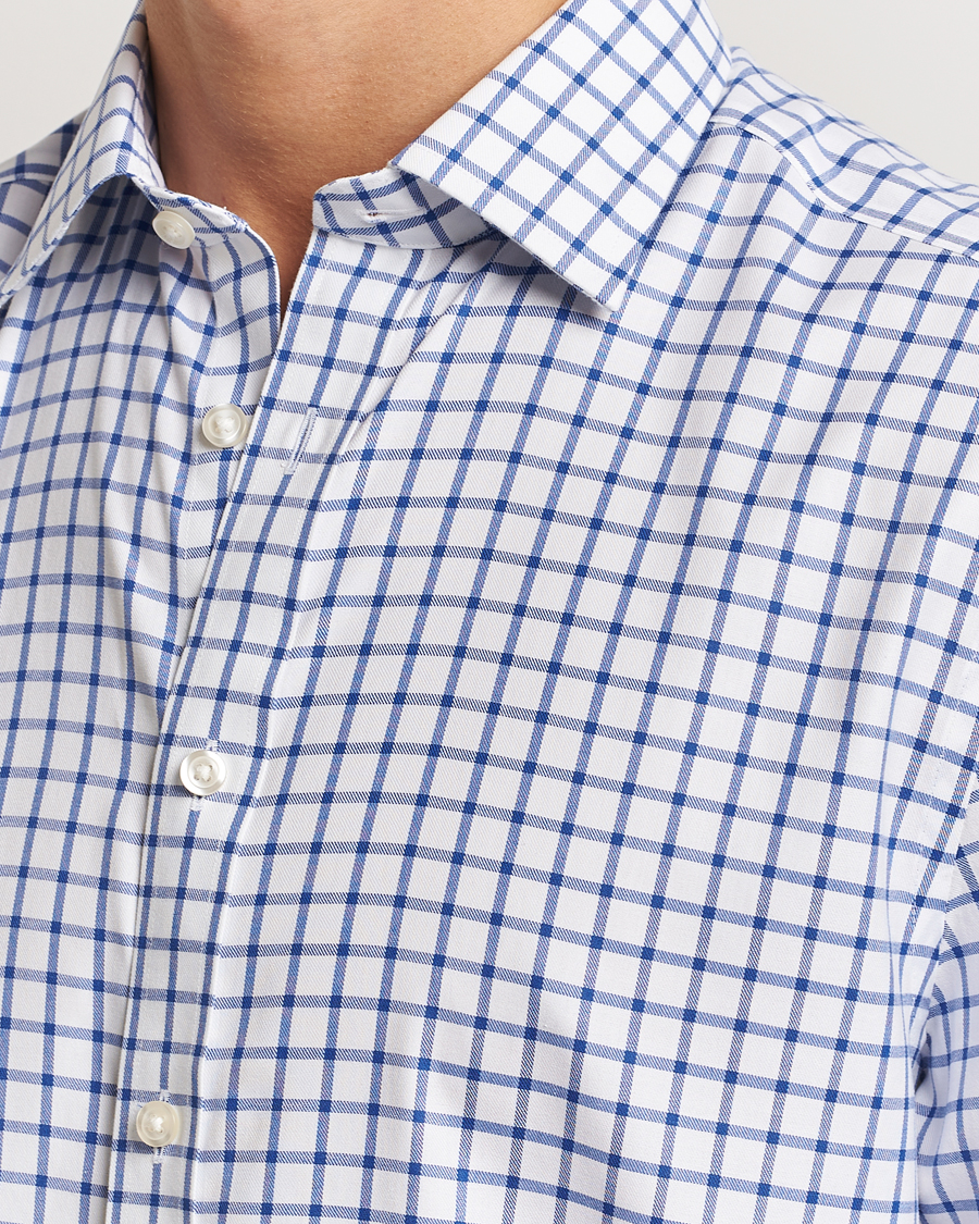 Herre | Skjorter | Charles Tyrwhitt | Slim Fit Non Iron Grid Check Shirt Royal Blue