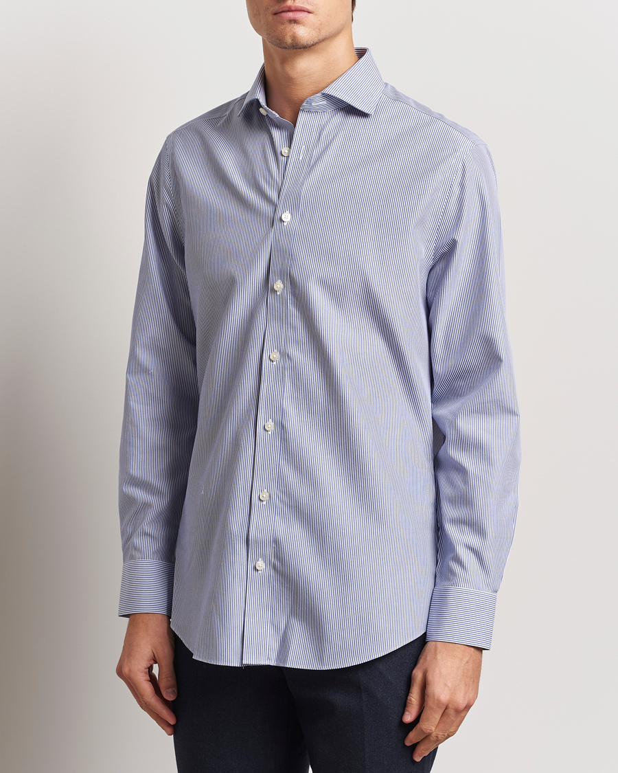 Herre | Skjorter | Charles Tyrwhitt | Slim Fit Non Iron Bengal Stripe Poplin Shirt Navy