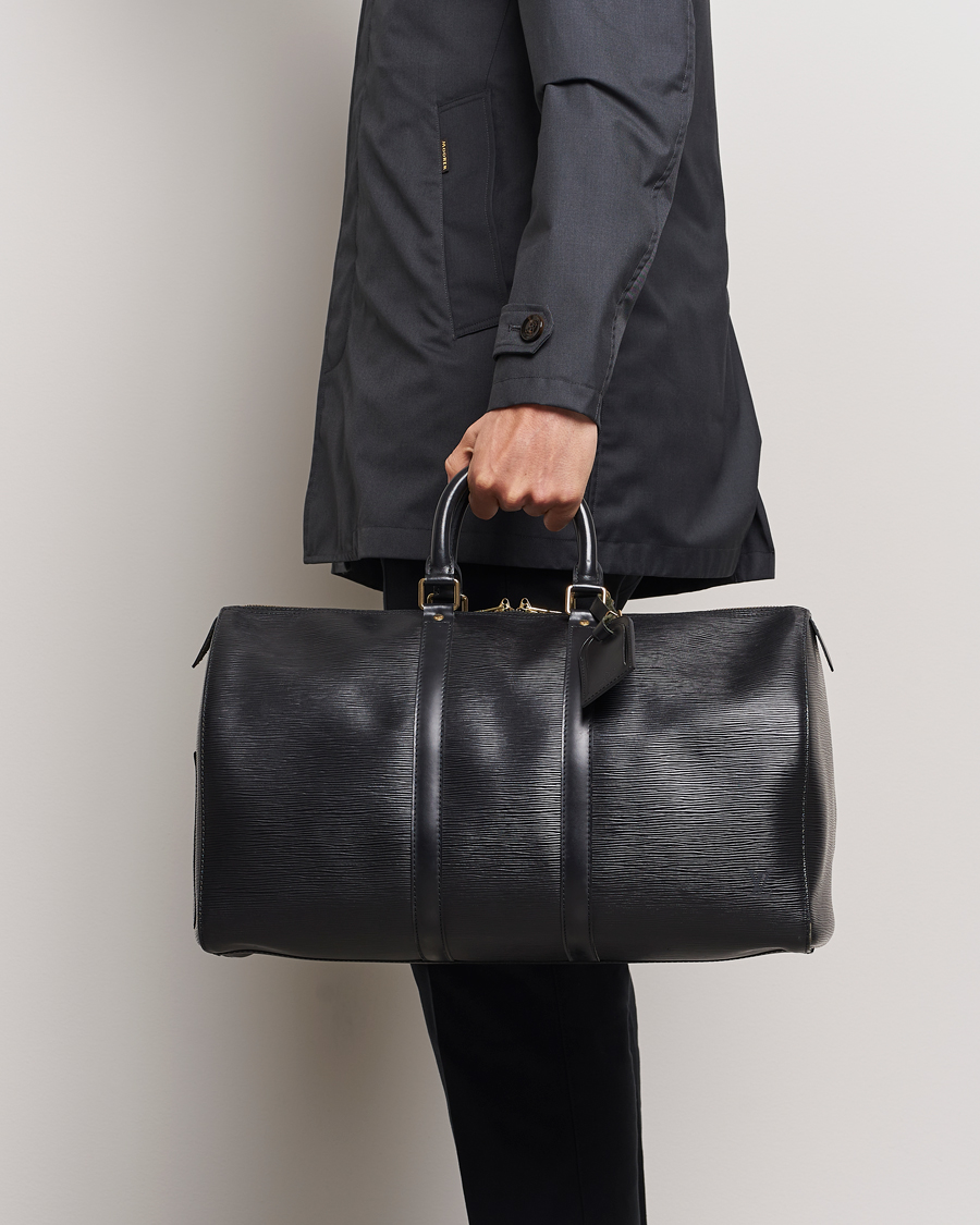 Herre | Louis Vuitton Pre-Owned Keepall 50 Epi Leather Travel Bag Black | Louis Vuitton Pre-Owned | Keepall 50 Epi Leather Travel Bag Black