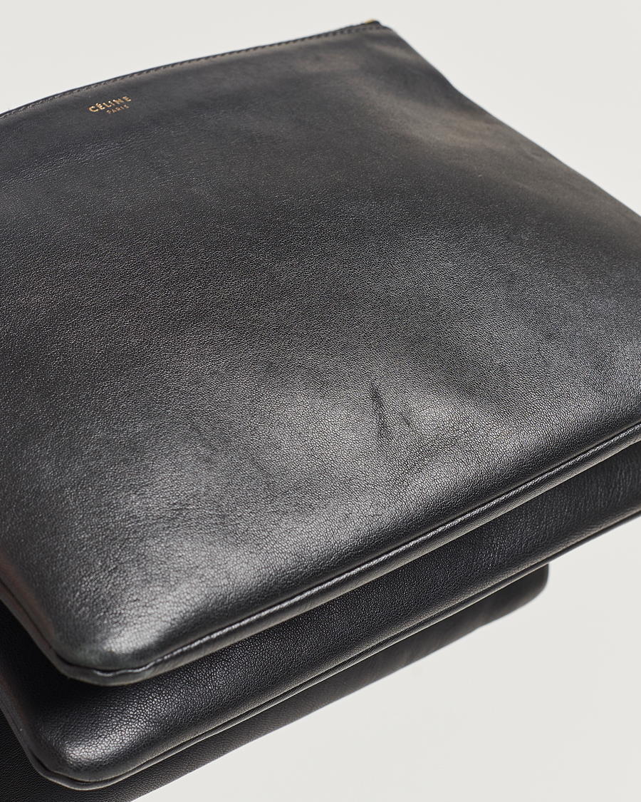 Herre | Celine Pre-Owned Trio Leather Handbag Black | Celine Pre-Owned | Trio Leather Handbag Black