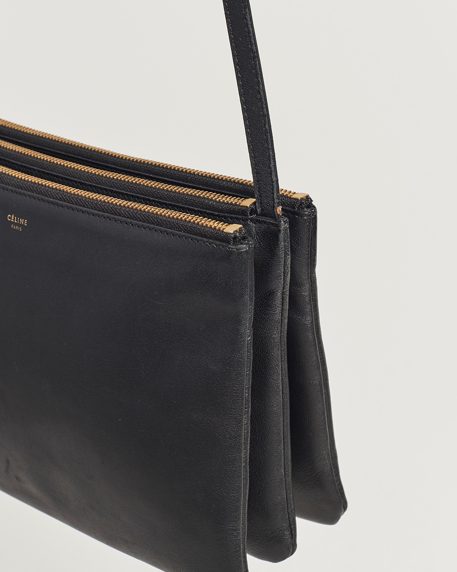 Herre | Celine Pre-Owned Trio Leather Handbag Black | Celine Pre-Owned | Trio Leather Handbag Black