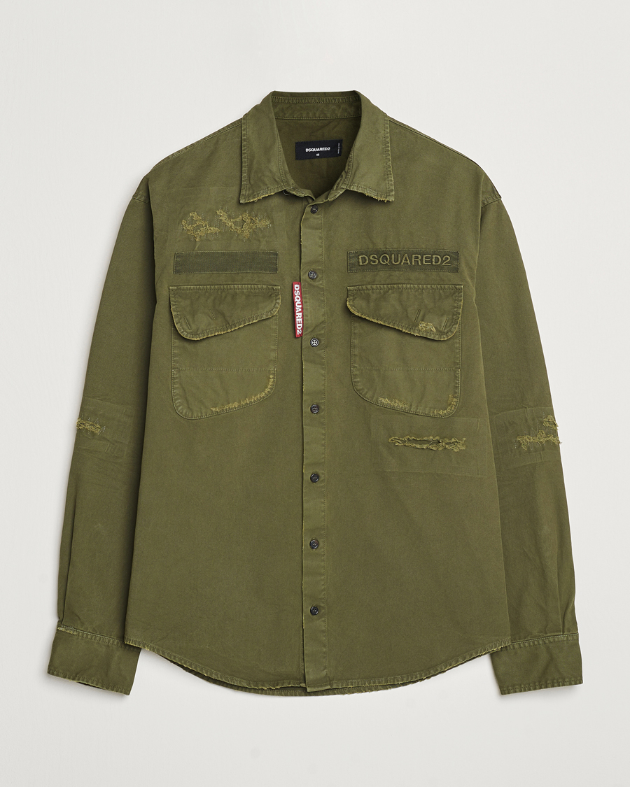 Herre | Skjorter | Dsquared2 | Garment Dyed Ranger Shirt Army Green