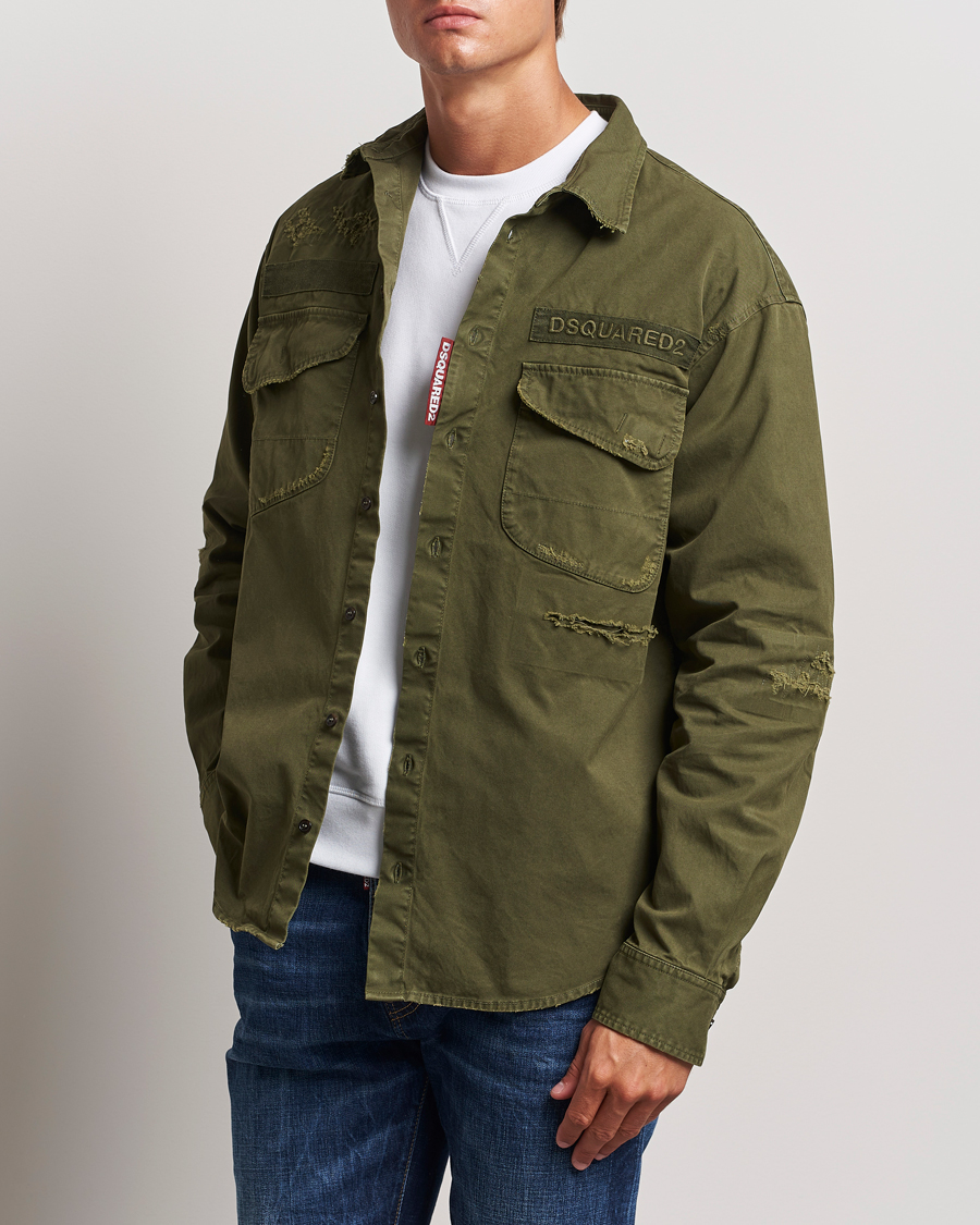 Herre | Skjorter | Dsquared2 | Garment Dyed Ranger Shirt Army Green