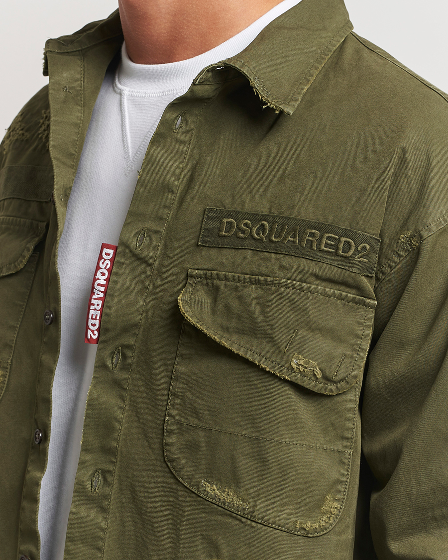 Herre | Skjorter | Dsquared2 | Garment Dyed Ranger Shirt Army Green