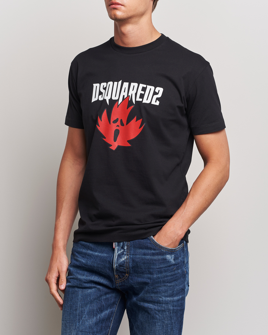 Herre | Svarte t-skjorter | Dsquared2 | Horror Leaf T-Shirt Black