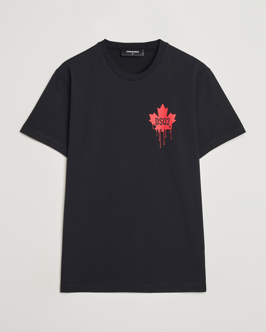 Herre | T-Shirts | Dsquared2 | Small Leaf T-Shirt Black