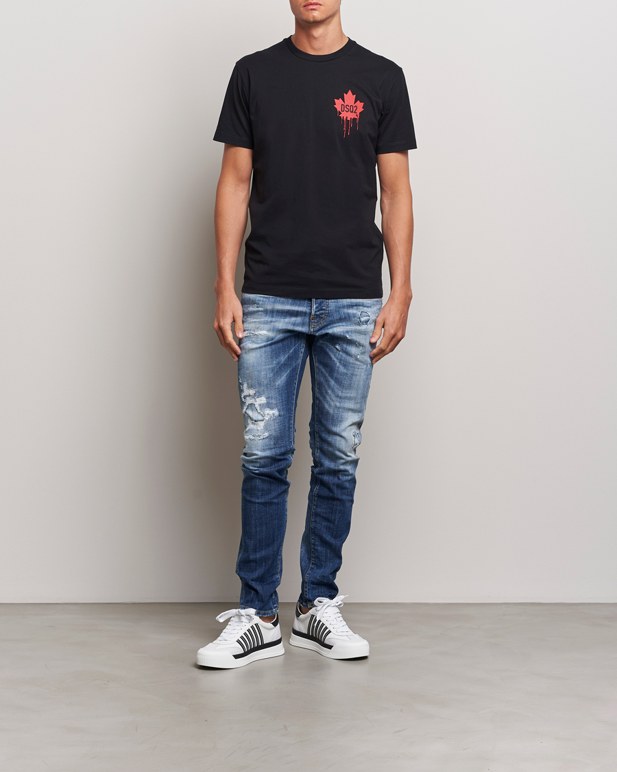 Herre | T-Shirts | Dsquared2 | Small Leaf T-Shirt Black