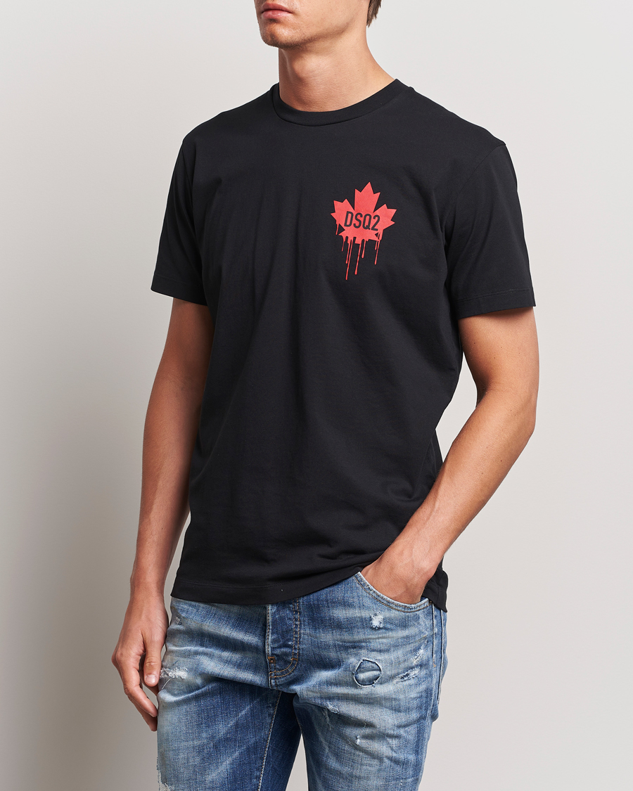 Herre | Svarte t-skjorter | Dsquared2 | Small Leaf T-Shirt Black
