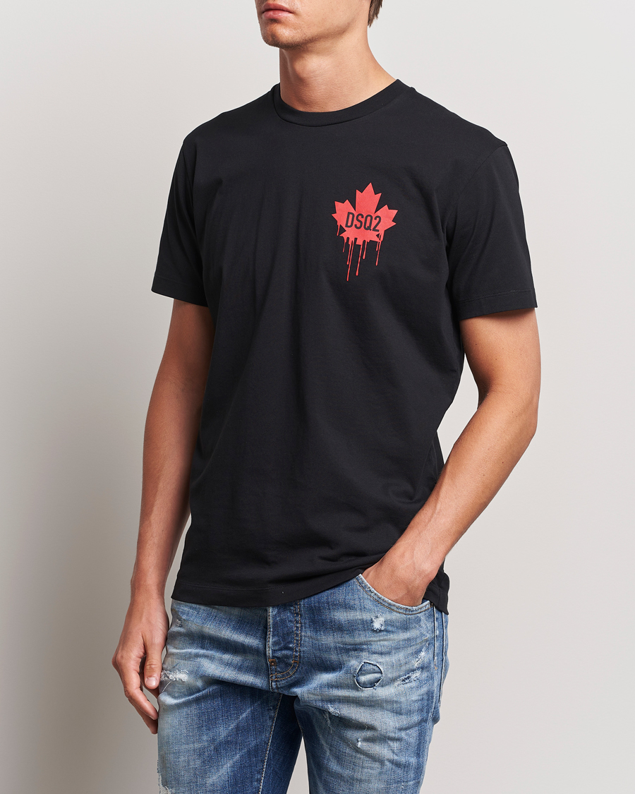 Herre | T-Shirts | Dsquared2 | Small Leaf T-Shirt Black