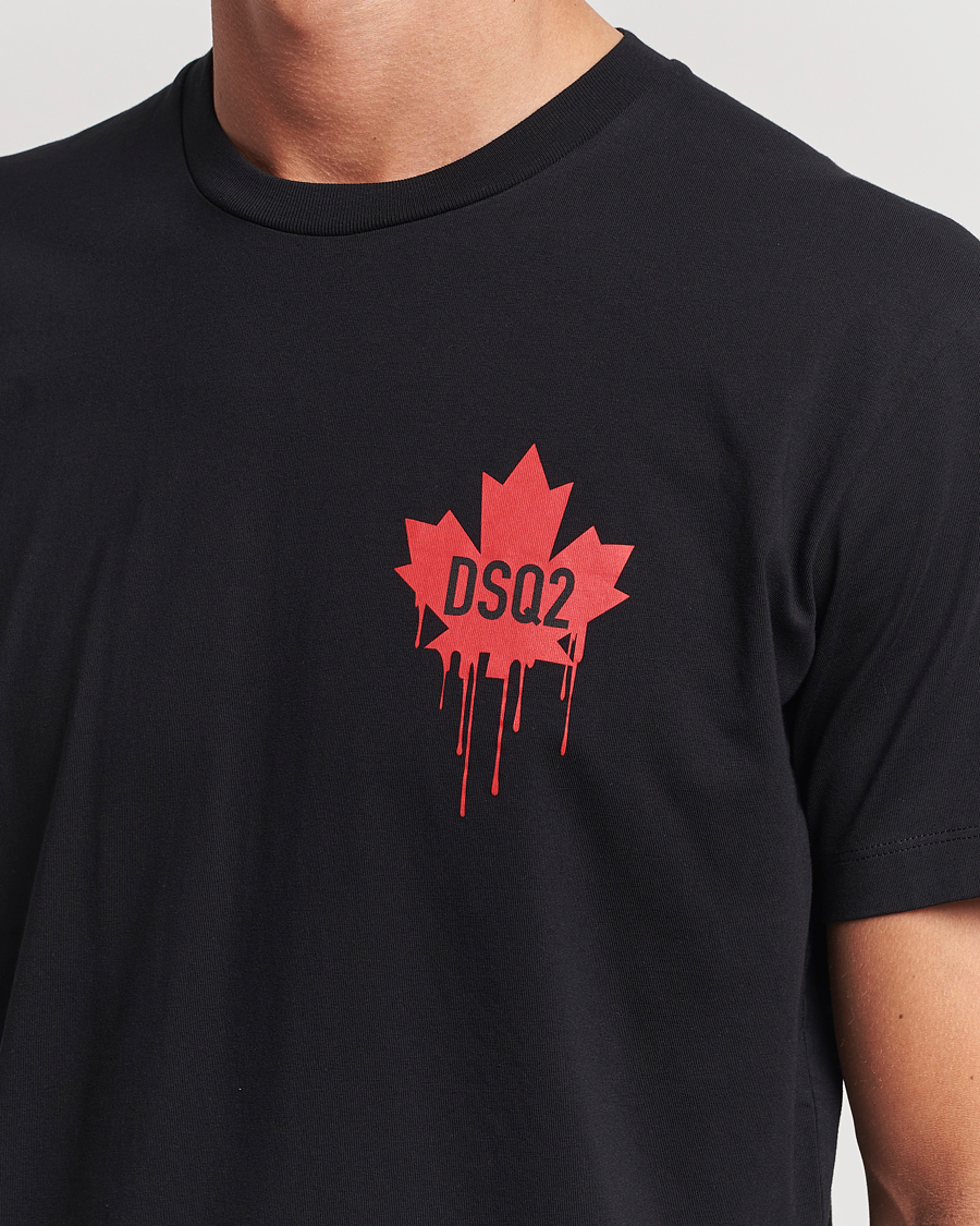Herre | T-Shirts | Dsquared2 | Small Leaf T-Shirt Black