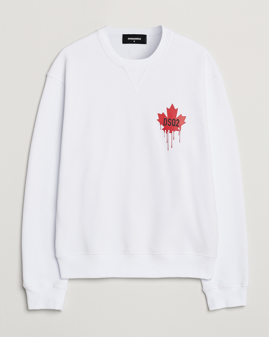 Herre | Gensere | Dsquared2 | Small Leaf Sweatshirt White