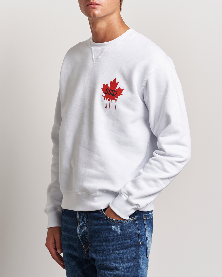 Herre | Gensere | Dsquared2 | Small Leaf Sweatshirt White
