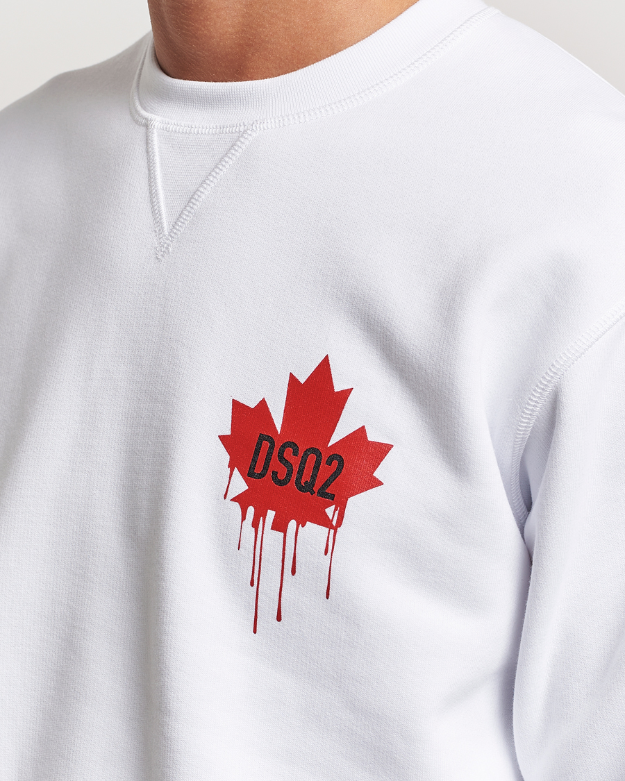 Herre | Gensere | Dsquared2 | Small Leaf Sweatshirt White
