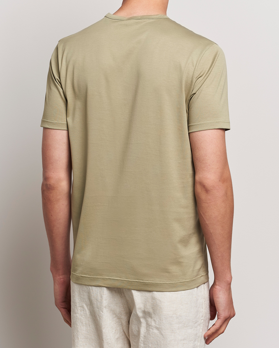 Herre | T-Shirts | Sunspel | Crew Neck Q82 Cotton T-Shirt Pale Khaki