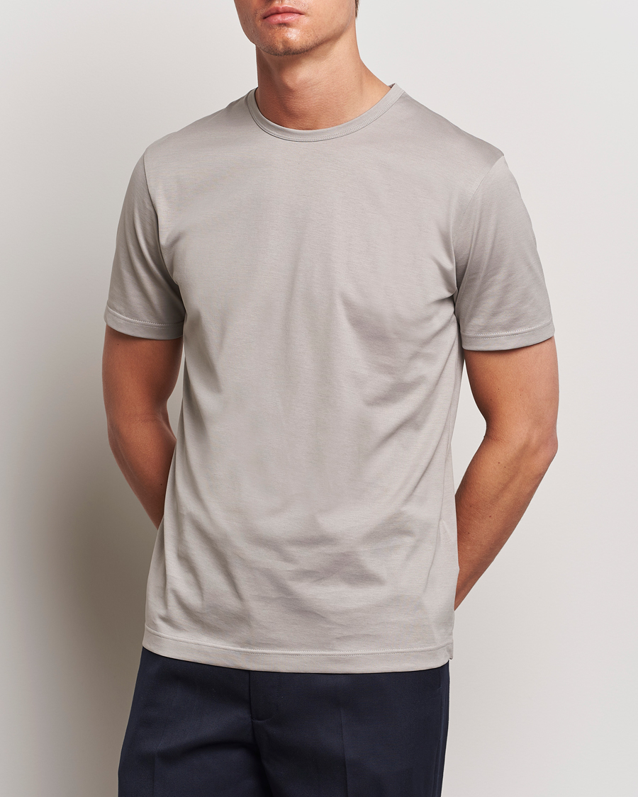 Herre | Klær | Sunspel | Crew Neck Cotton Tee Mid Grey