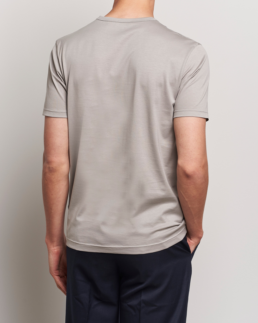 Herre | T-Shirts | Sunspel | Crew Neck Q82 Cotton T-Shirt Mid Grey