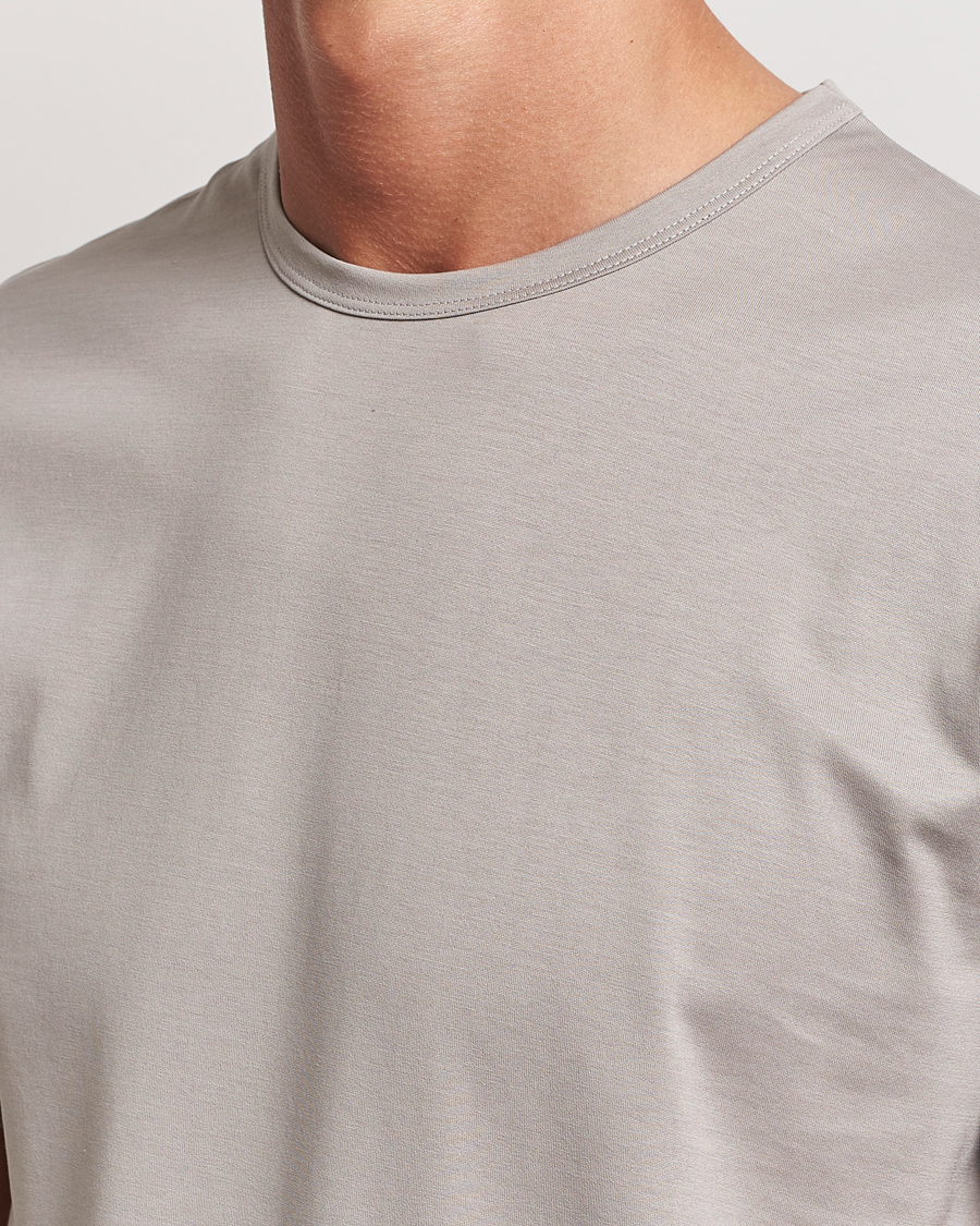 Herre | T-Shirts | Sunspel | Crew Neck Q82 Cotton T-Shirt Mid Grey