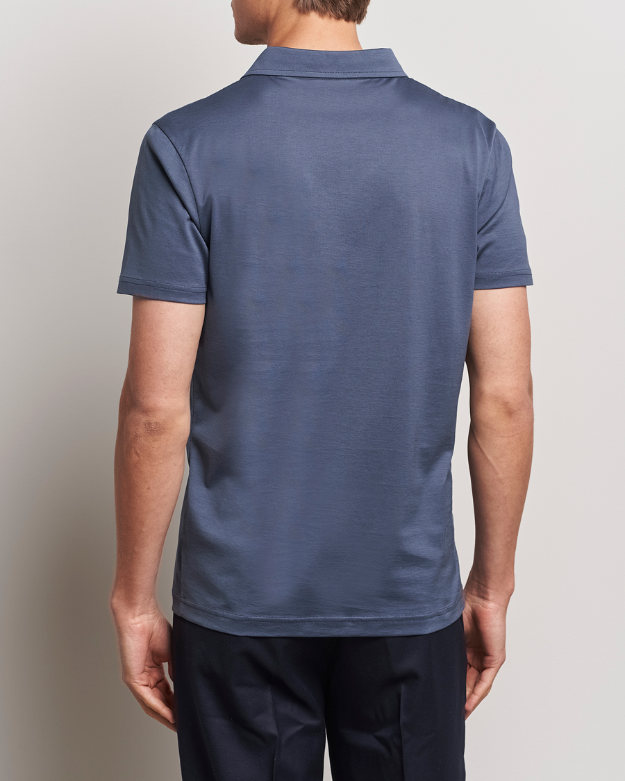 Herre | Pikéer | Sunspel | Cotton Jersey Polo Slate Blue