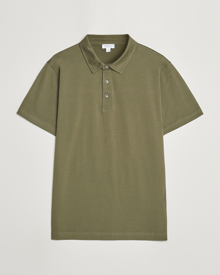 Herre | Nytt i butikken | Sunspel | Cotton Jersey Polo Khaki