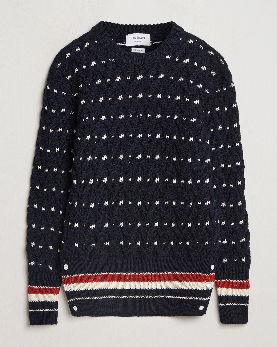 Herre | Gensere | Thom Browne | Donegal Cable Sweater Navy