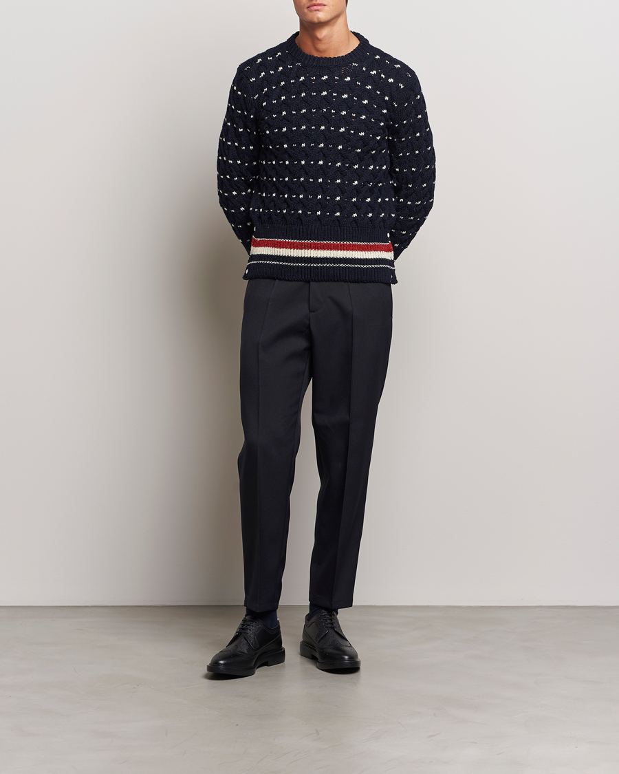 Herre | Gensere | Thom Browne | Donegal Cable Sweater Navy