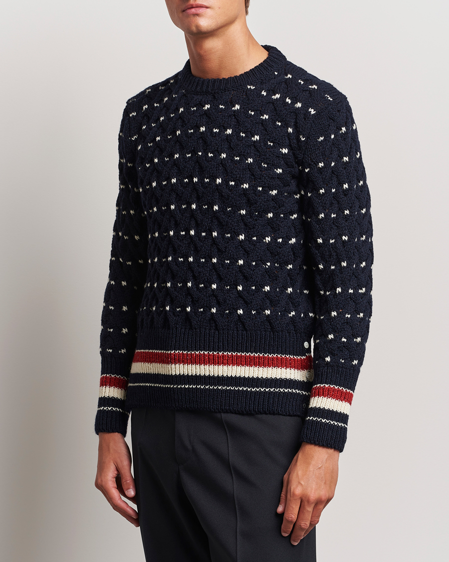Herre | Gensere | Thom Browne | Donegal Cable Sweater Navy