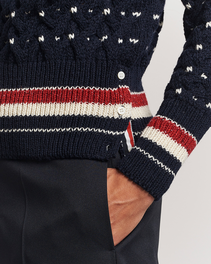 Herre | Gensere | Thom Browne | Donegal Cable Sweater Navy
