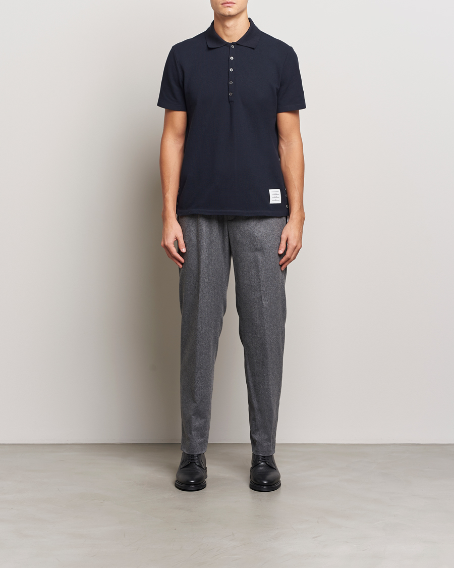 Herre | Pikéer | Thom Browne | Relaxed Fit Short Sleeve Polo Navy