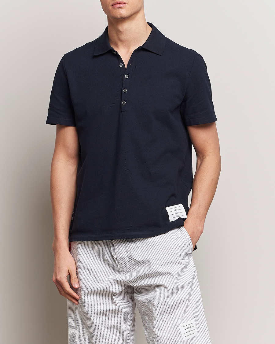 Herre |  | Thom Browne | Relaxed Fit Short Sleeve Polo Navy