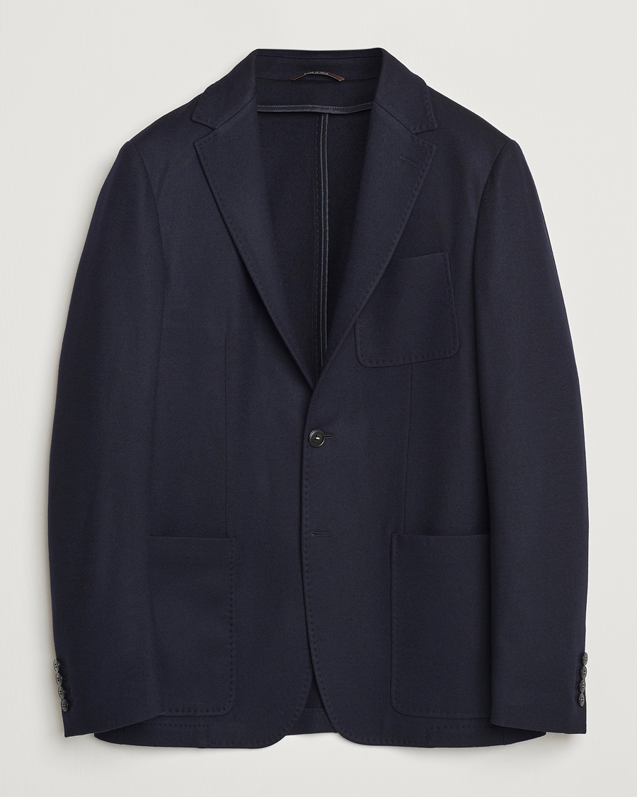 Herre | Dressjakker | Canali | Soft Wool Jersey Blazer Navy