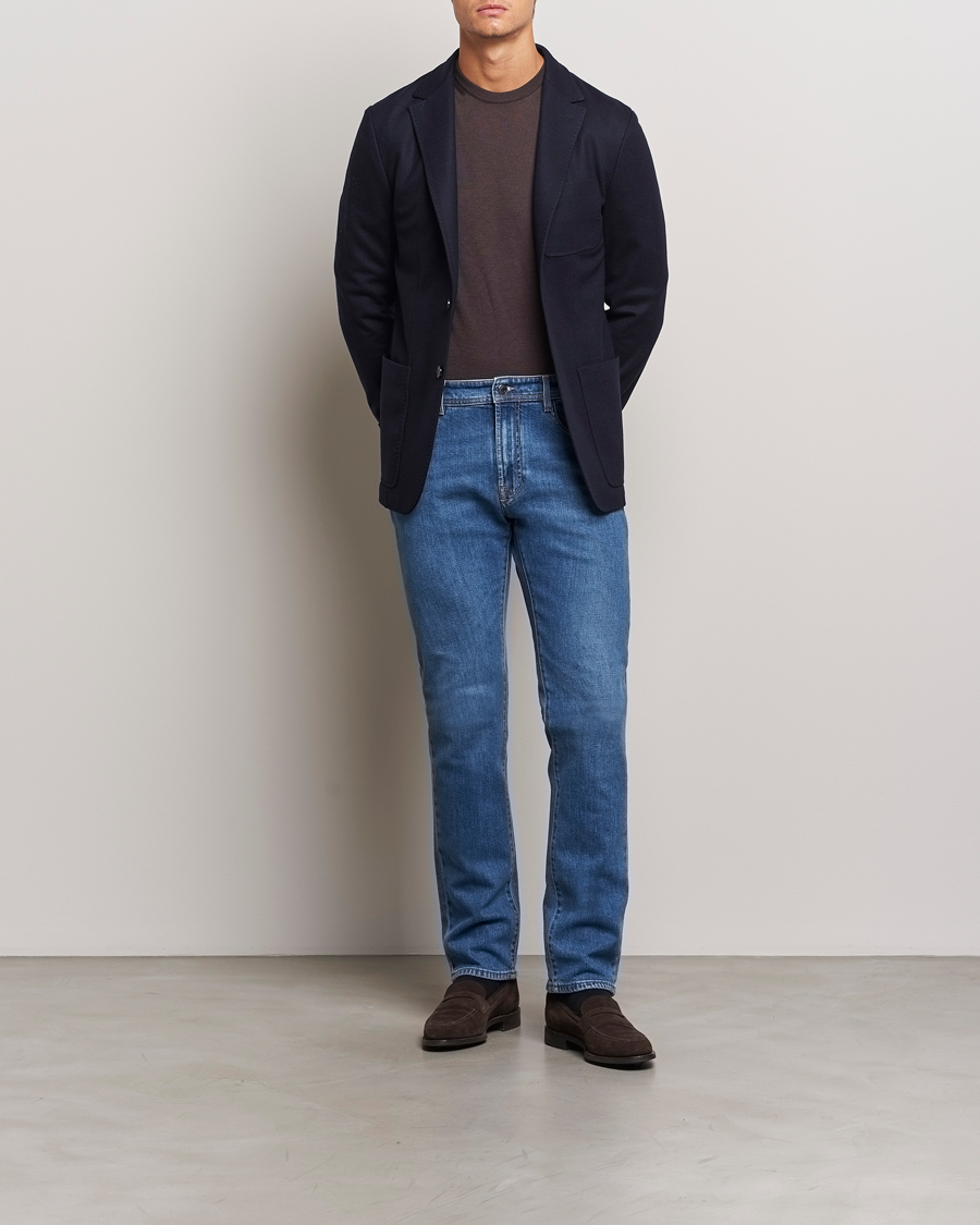 Herre | Dressjakker | Canali | Soft Wool Jersey Blazer Navy