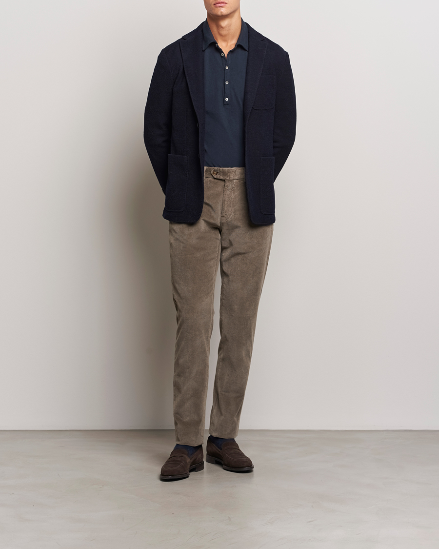 Herre | Dressjakker | Canali | Structured Wool Jersey Blazer Navy