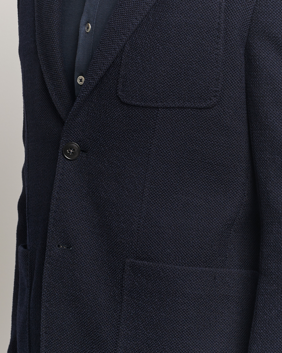 Herre | Dressjakker | Canali | Structured Wool Jersey Blazer Navy
