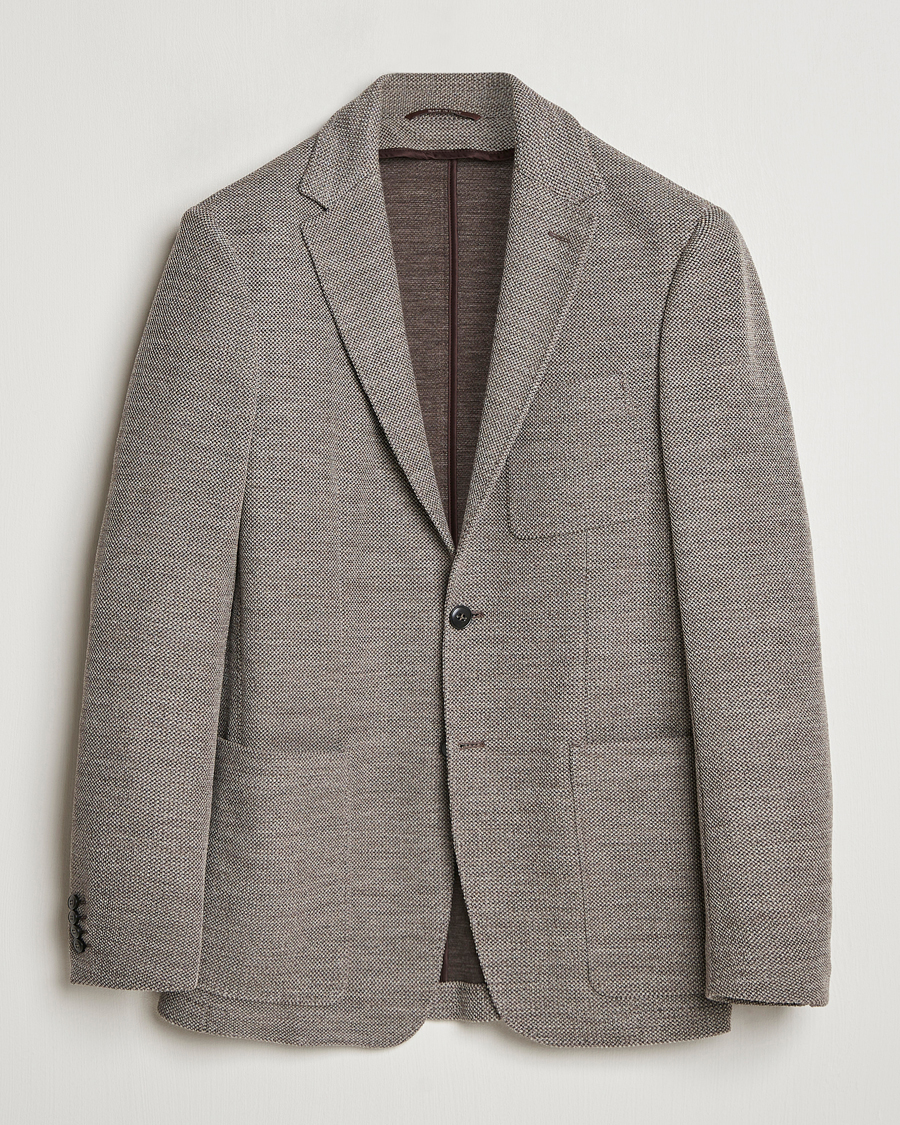 Herre | Dressjakker | Canali | Structured Wool Jersey Blazer Beige