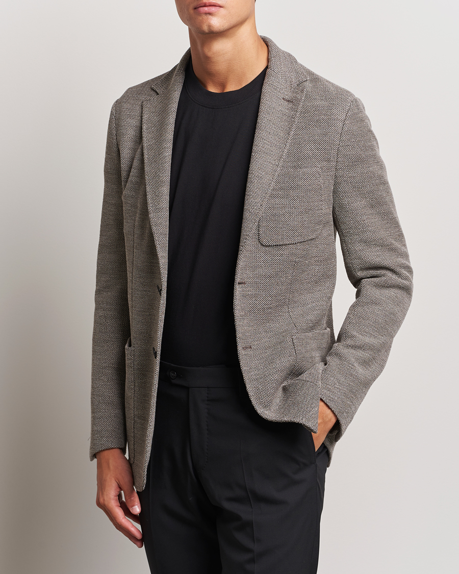 Herre | Dressjakker | Canali | Structured Wool Jersey Blazer Beige