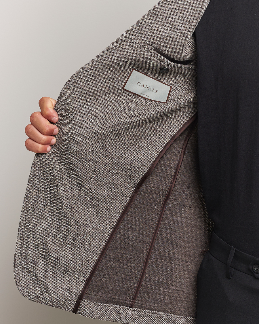 Herre | Dressjakker | Canali | Structured Wool Jersey Blazer Beige