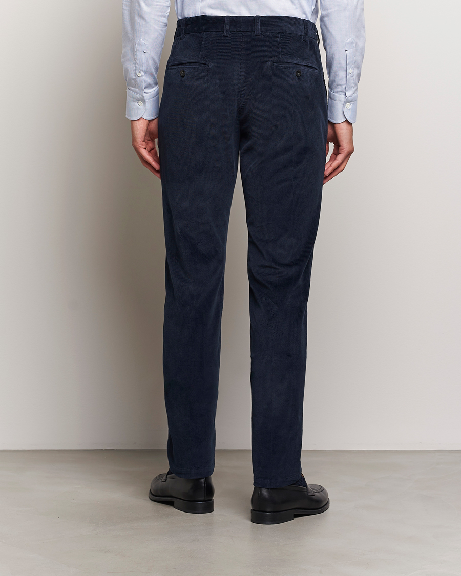 Herre | Bukser | Canali | Slim Fit Corduroy Trousers Navy